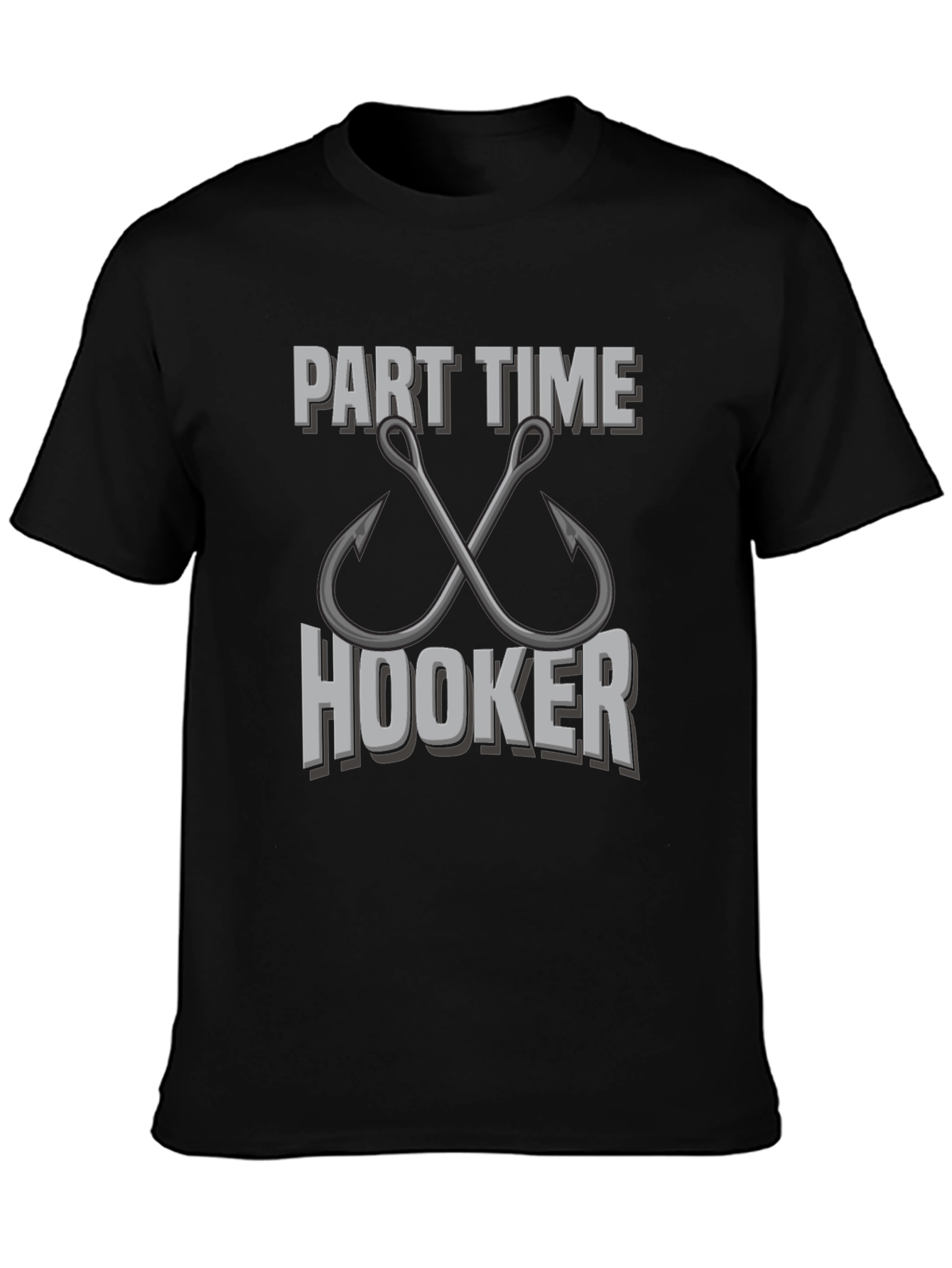 Camiseta Negra Part Time Hooker para Pesca