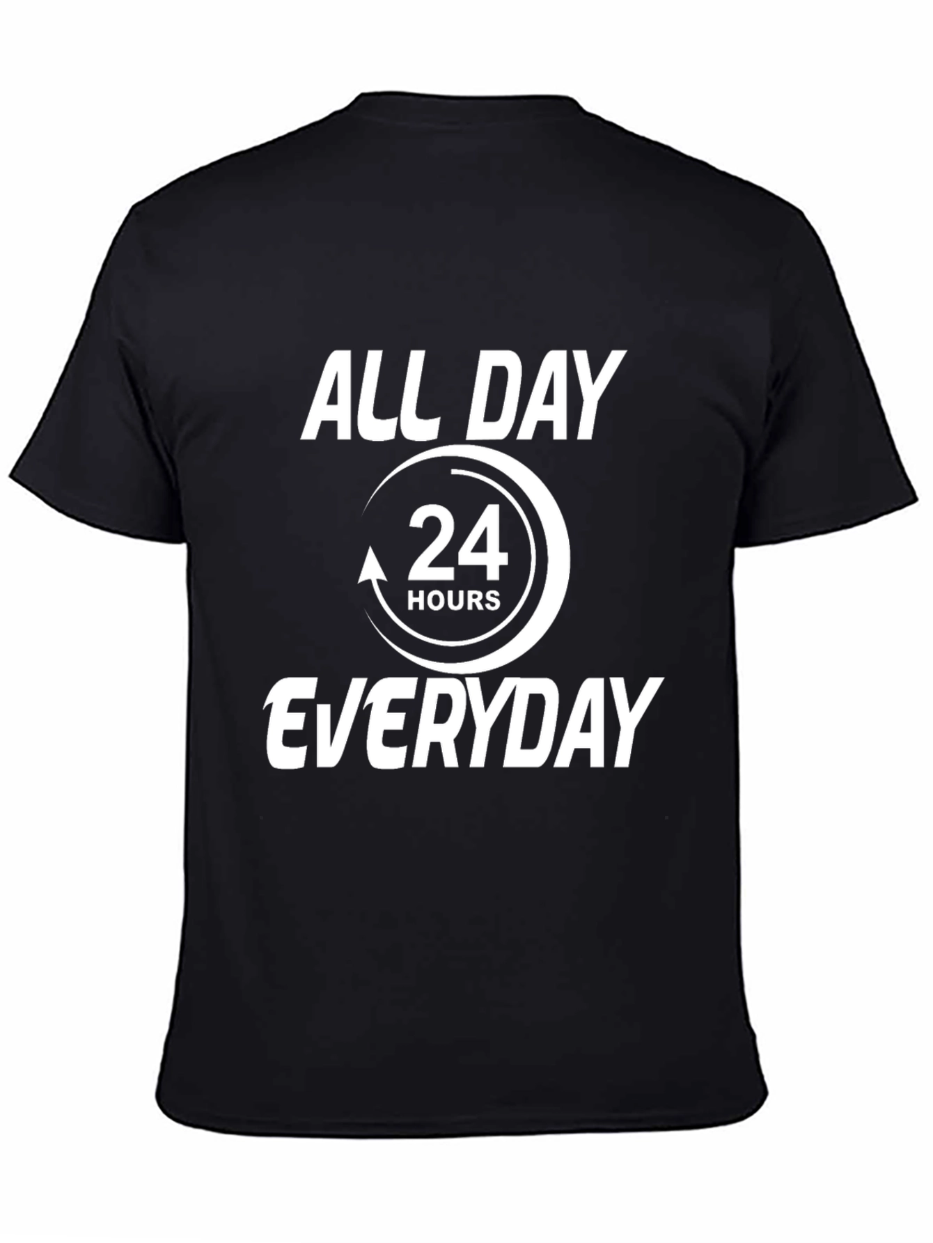 Camiseta Hombre Negro All Day Everyday 24 Hours