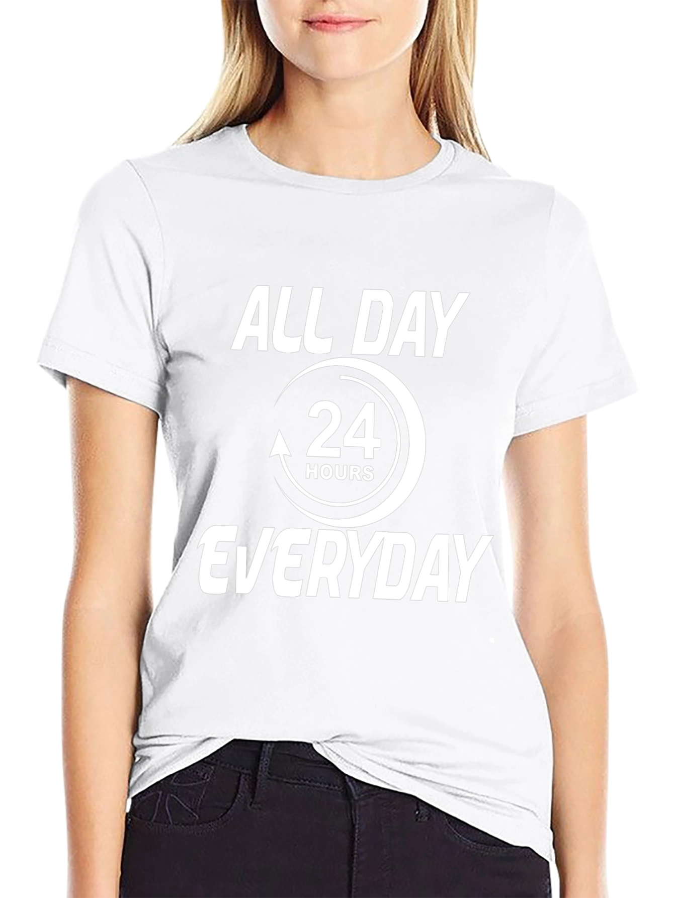 Camiseta Hombre Negro All Day Everyday 24 Hours