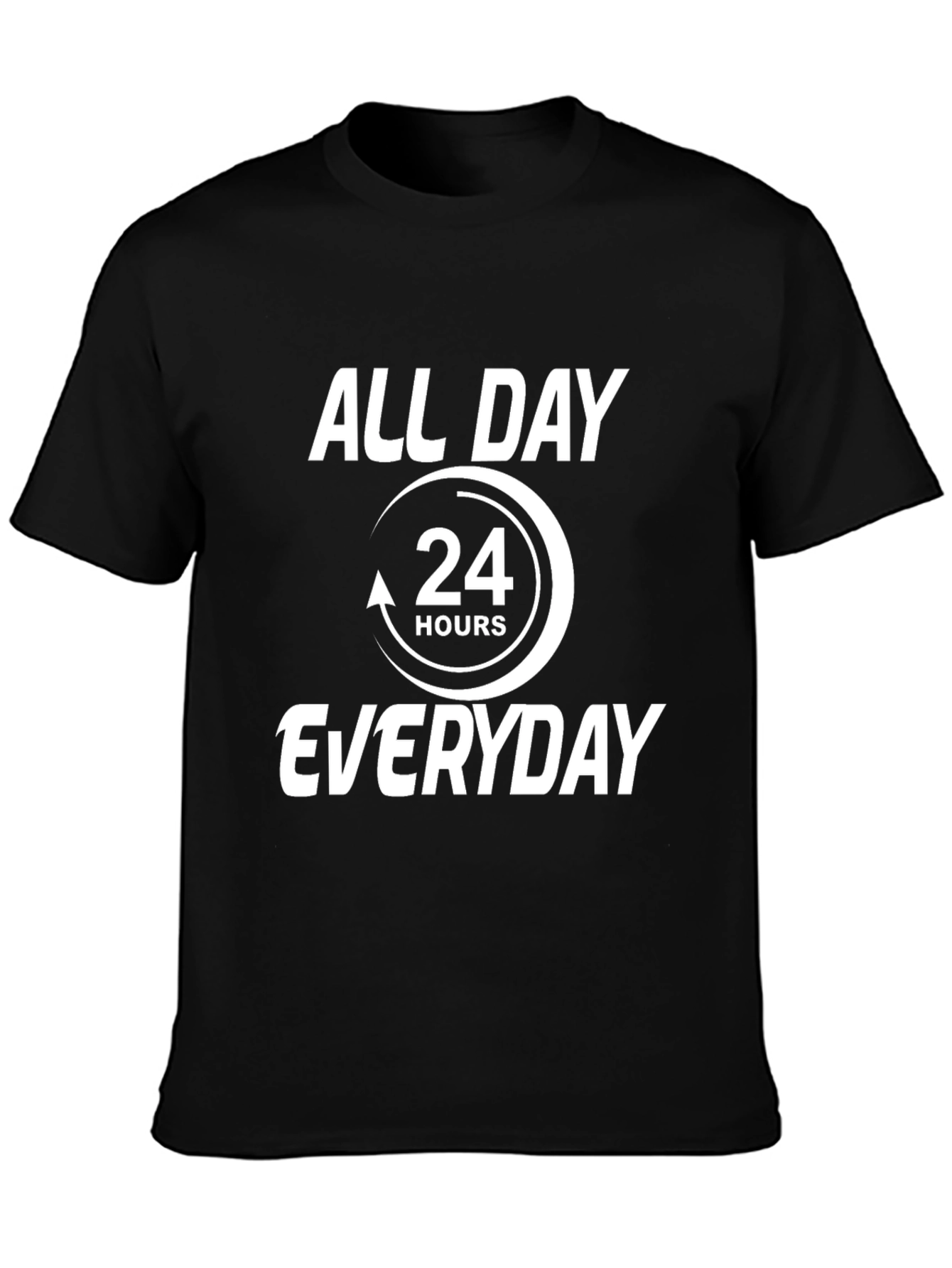 Camiseta Hombre Negro All Day Everyday 24 Hours