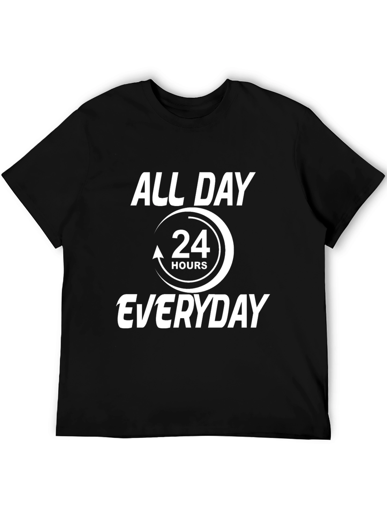Camiseta Hombre Negro All Day Everyday 24 Hours