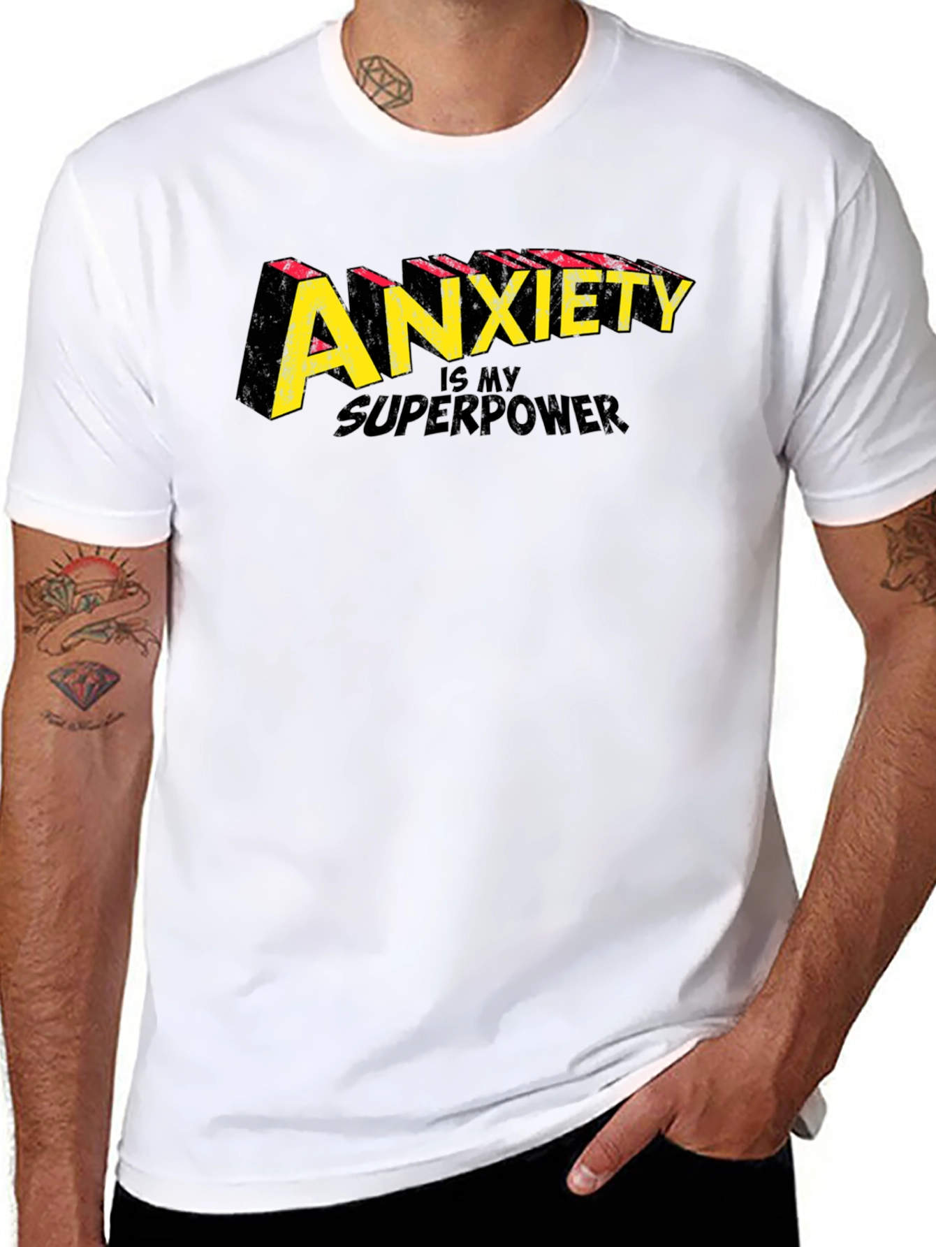 Camiseta Negra Ansiedad es mi Superpoder