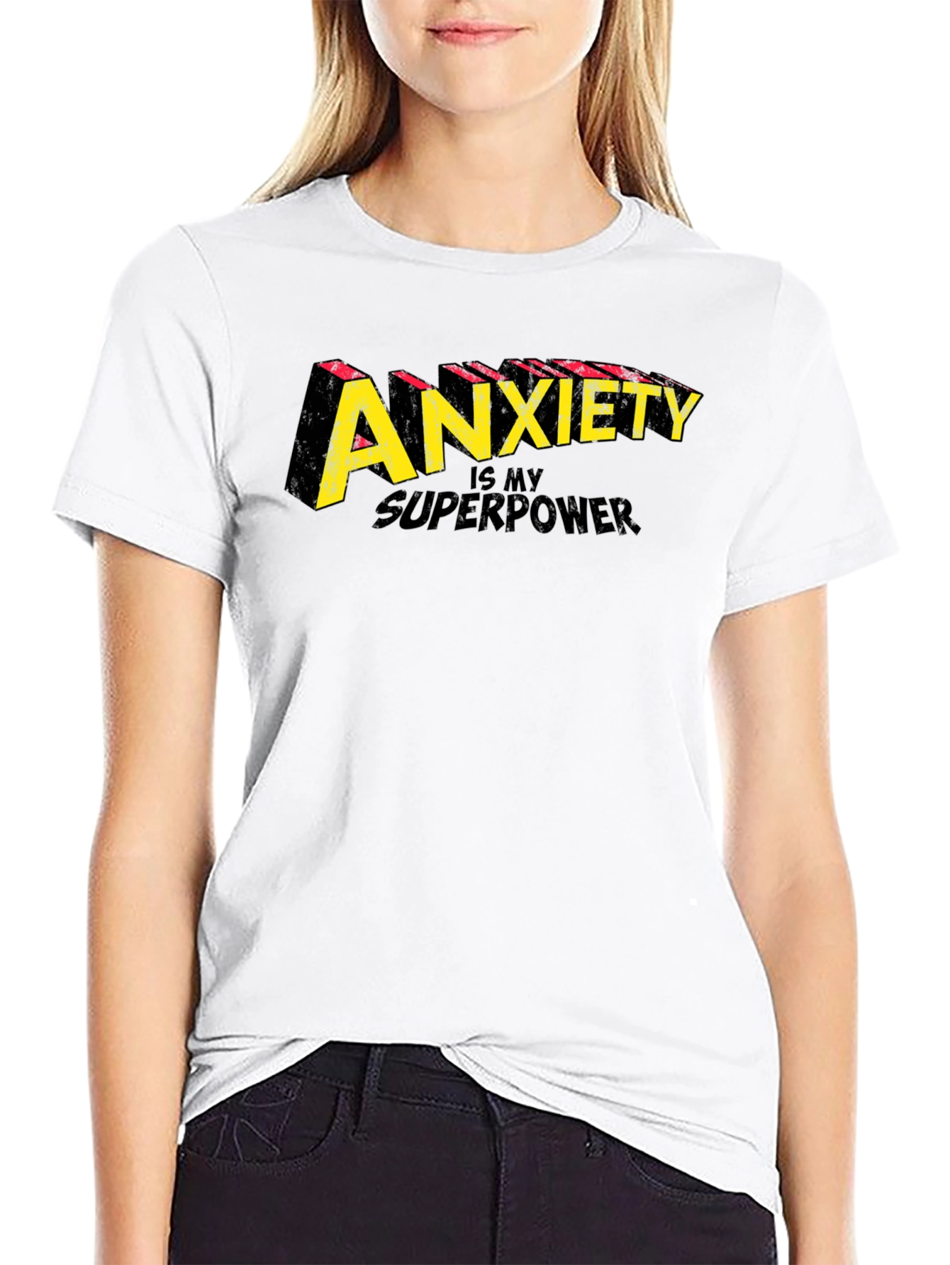 Camiseta Negra Ansiedad es mi Superpoder