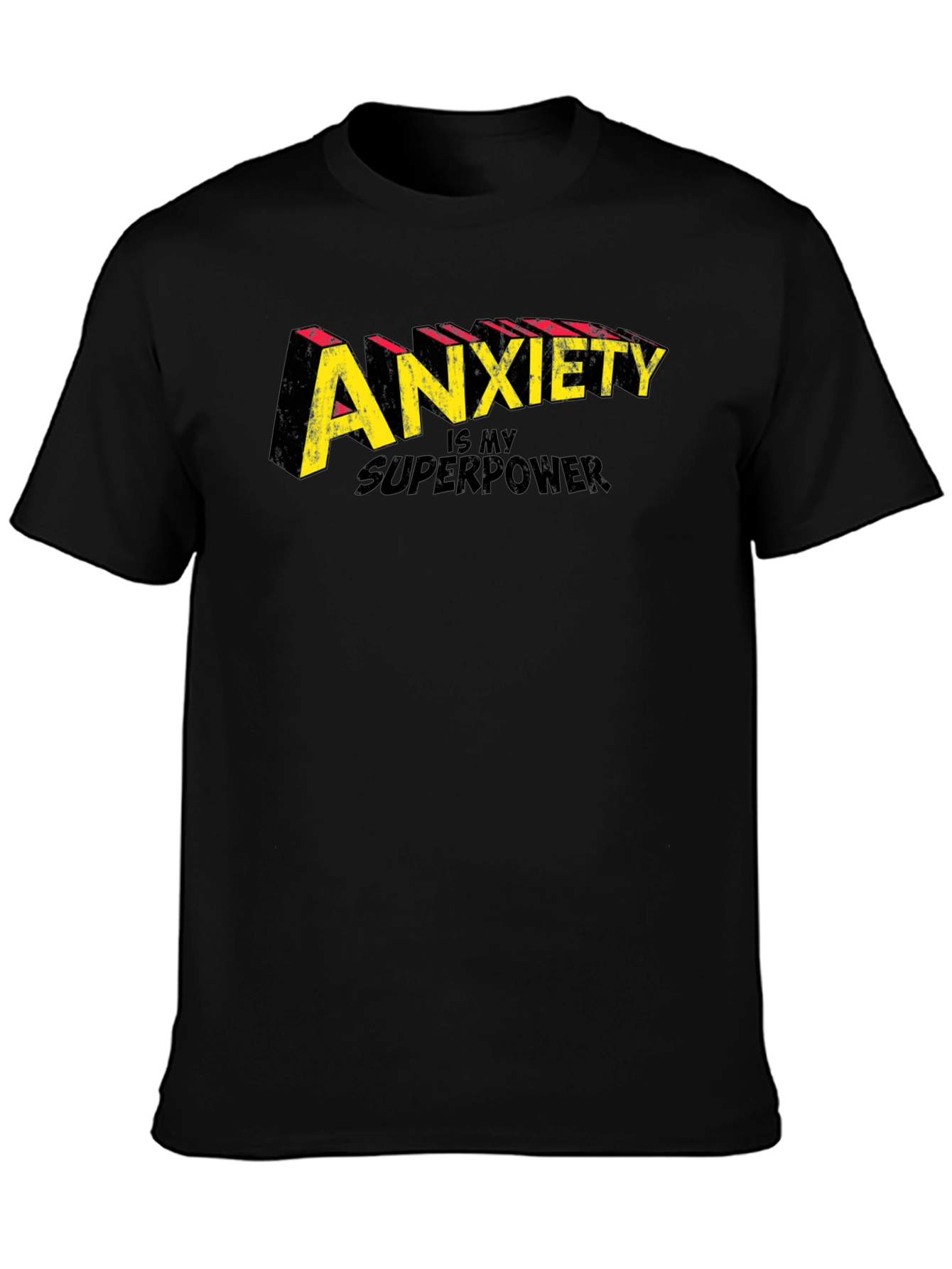 Camiseta Negra Ansiedad es mi Superpoder