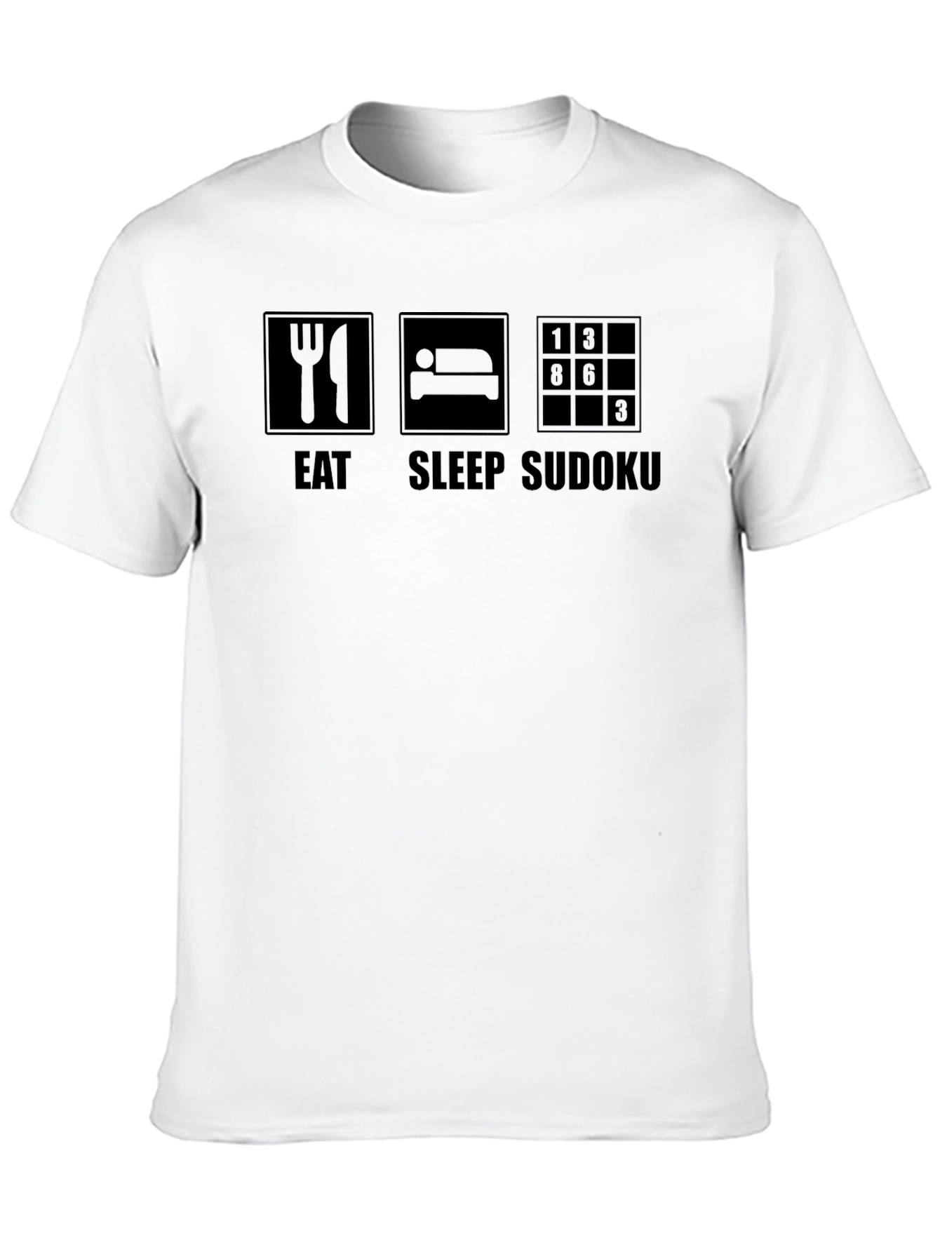 Camiseta Negra Eat Sleep Sudoku