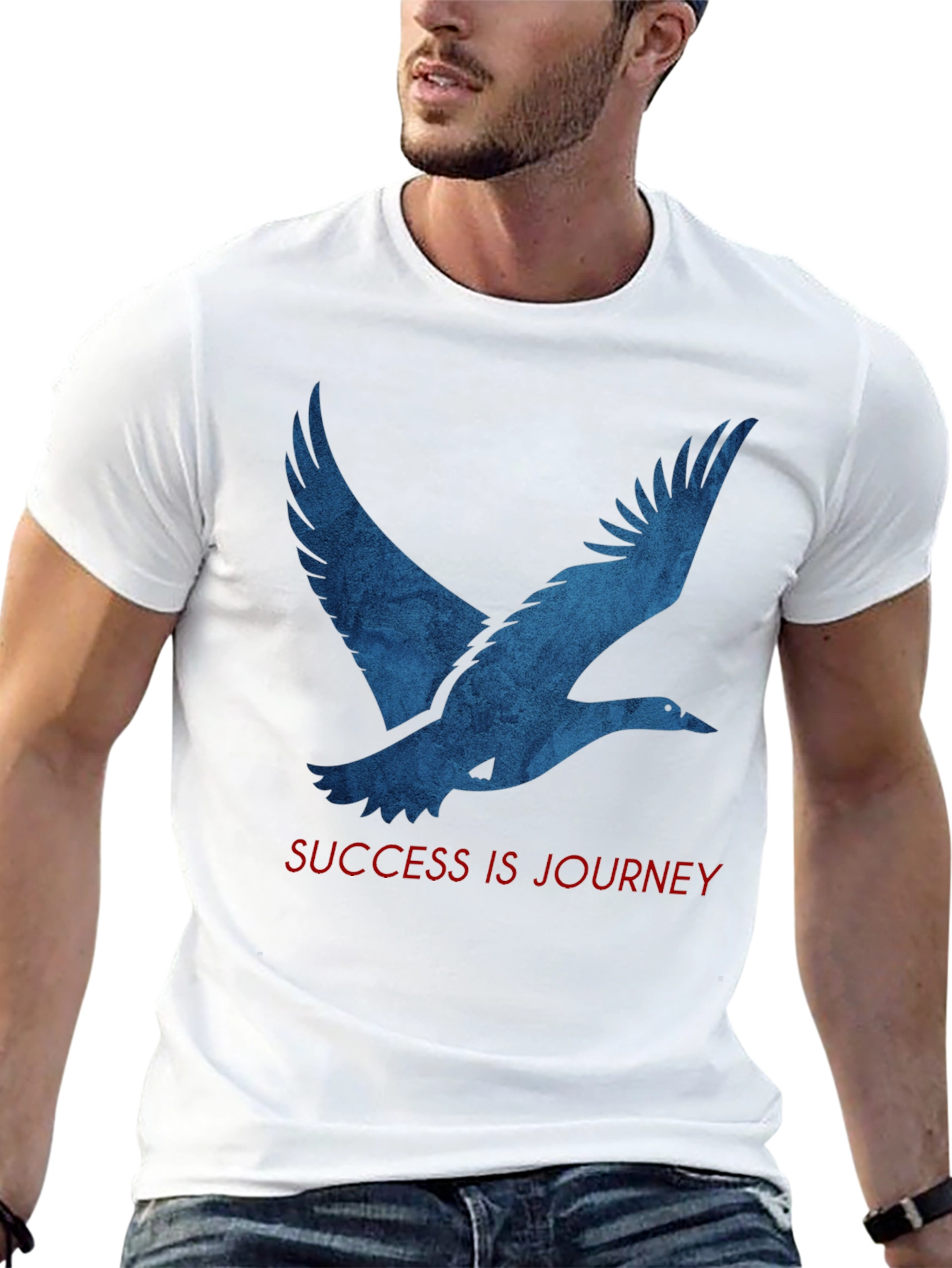 Camiseta Negra: Pájaro Azul y Mensaje Inspirador