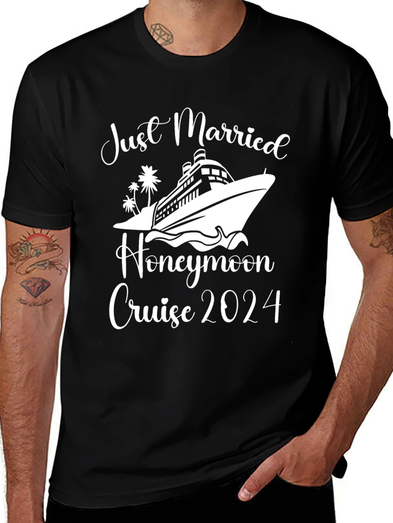 Camiseta Recién Casados Crucero 2024 Negra