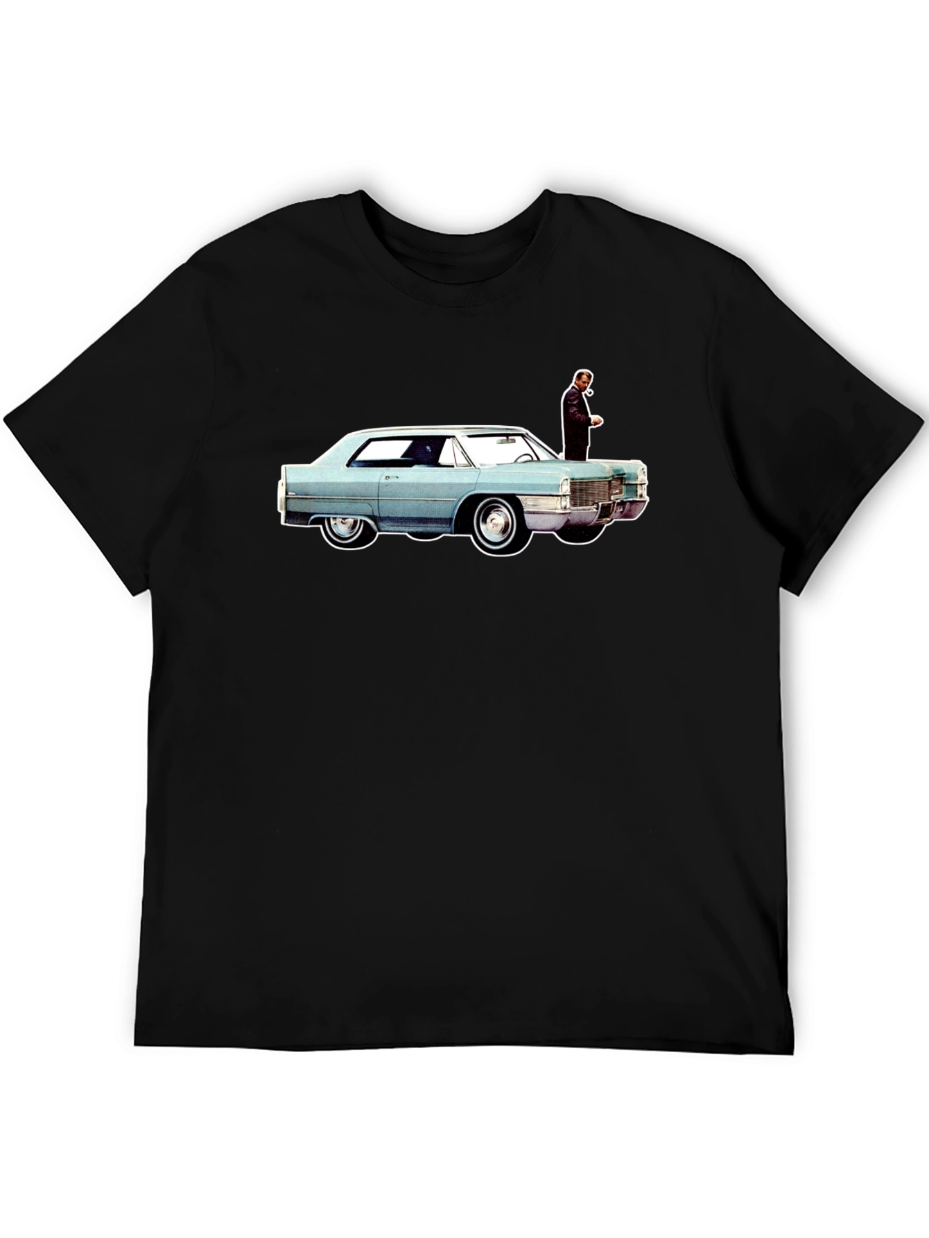Camiseta Hombre Coche Clásico y Figura Elegante