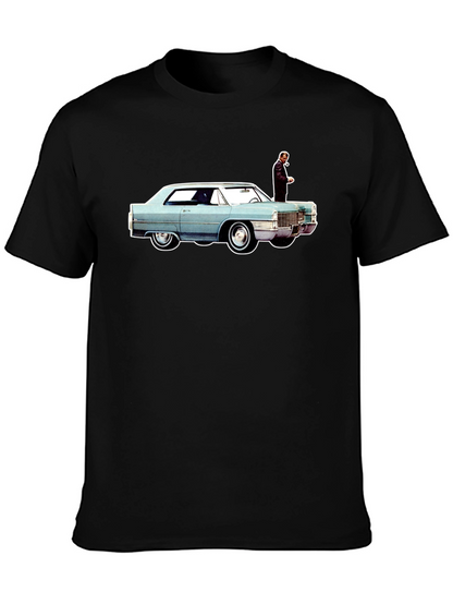 Camiseta Hombre Coche Clásico y Figura Elegante