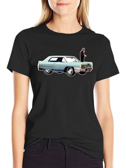 Camiseta Hombre Coche Clásico y Figura Elegante