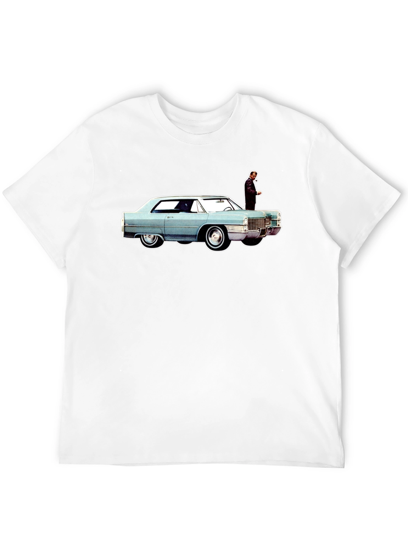 Camiseta Hombre Coche Clásico y Figura Elegante