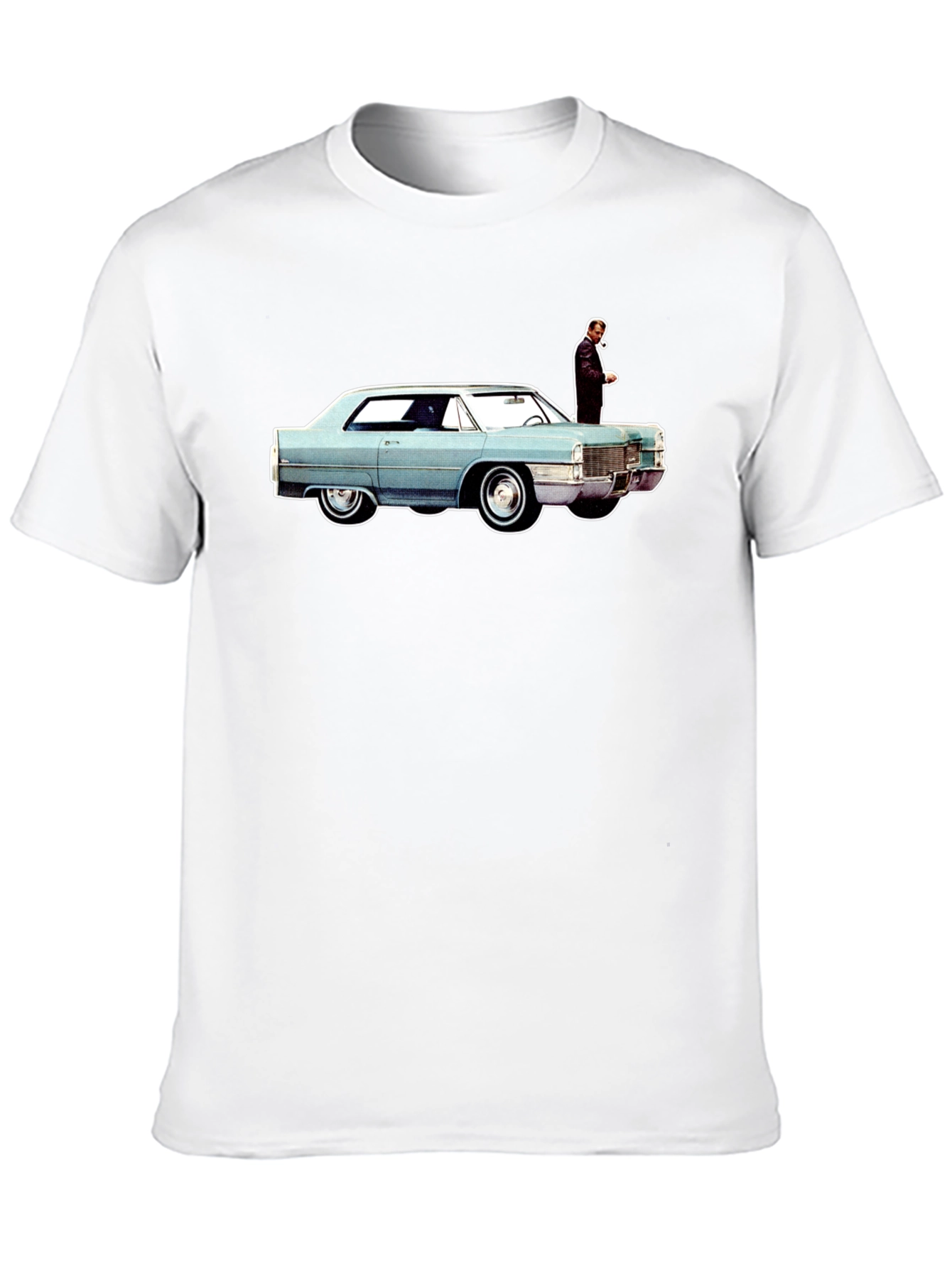 Camiseta Hombre Coche Clásico y Figura Elegante