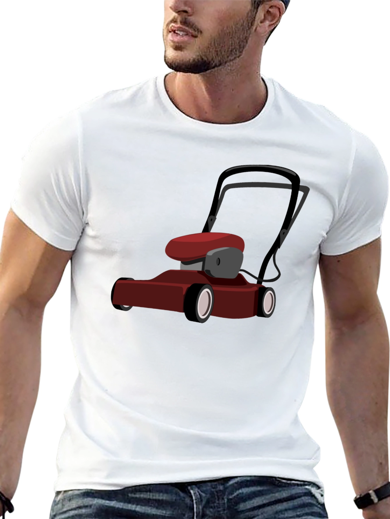 Camiseta Negra con Diseño de Cortacésped