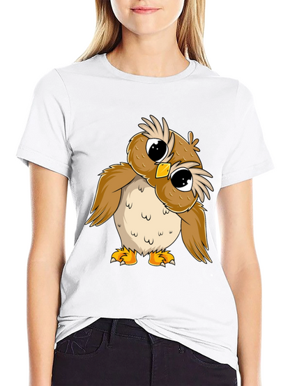 Camiseta Negra con Búho Adorable