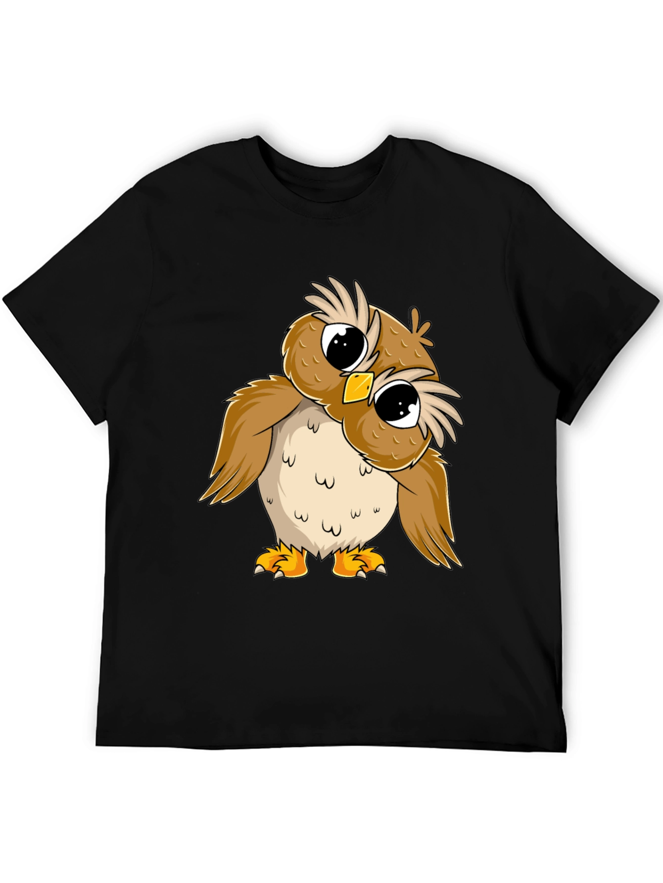 Camiseta Negra con Búho Adorable
