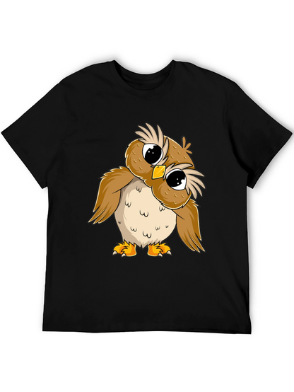 Camiseta Negra con Búho Adorable