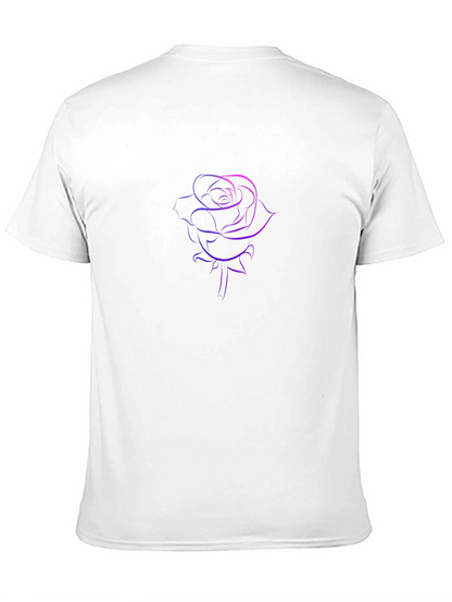 Camiseta Negra con Diseño de Rosa Degradada