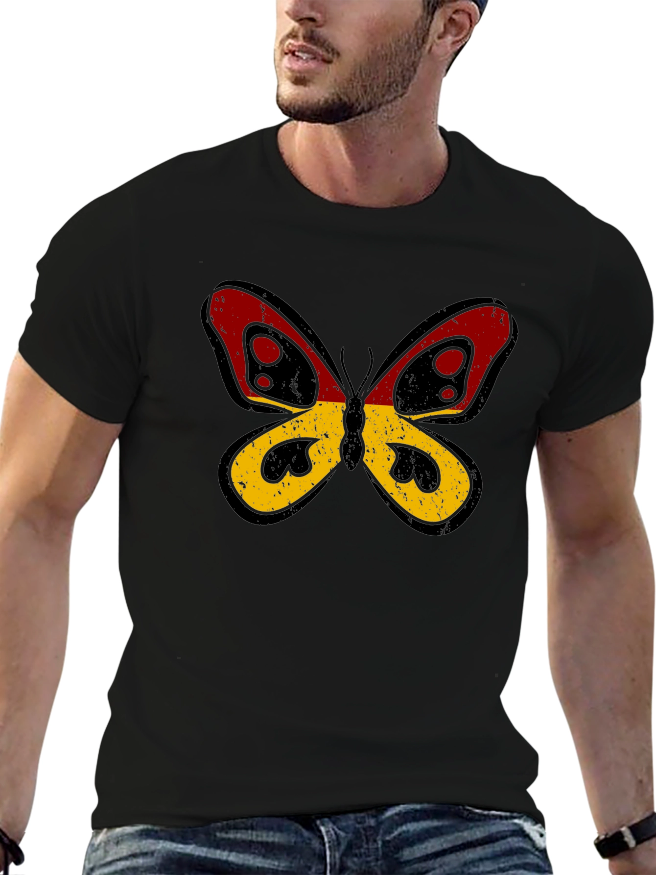 Camiseta Negra con Mariposa Alemania