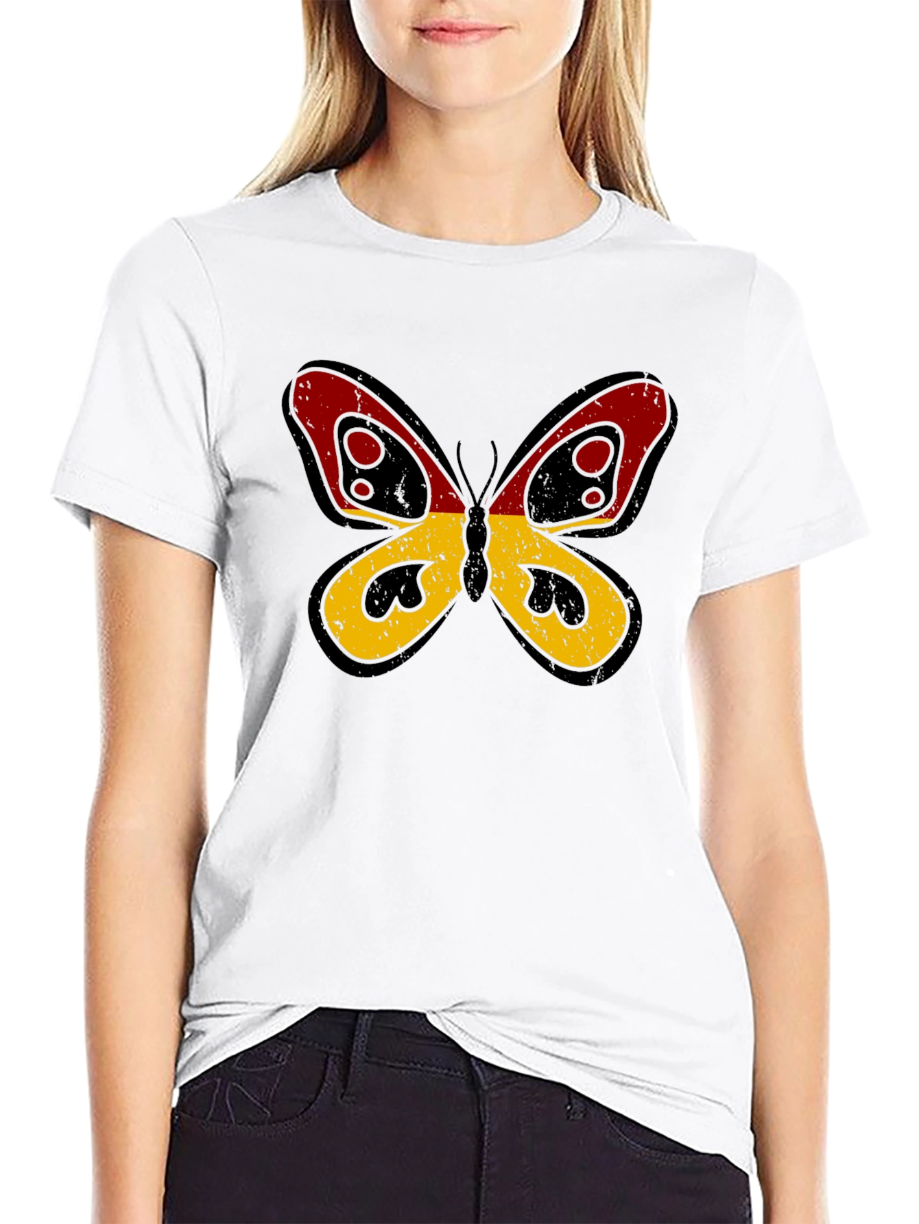 Camiseta Negra con Mariposa Alemania