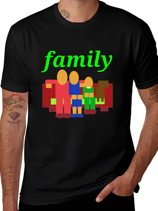 Camiseta Negra Familiar Gráfica