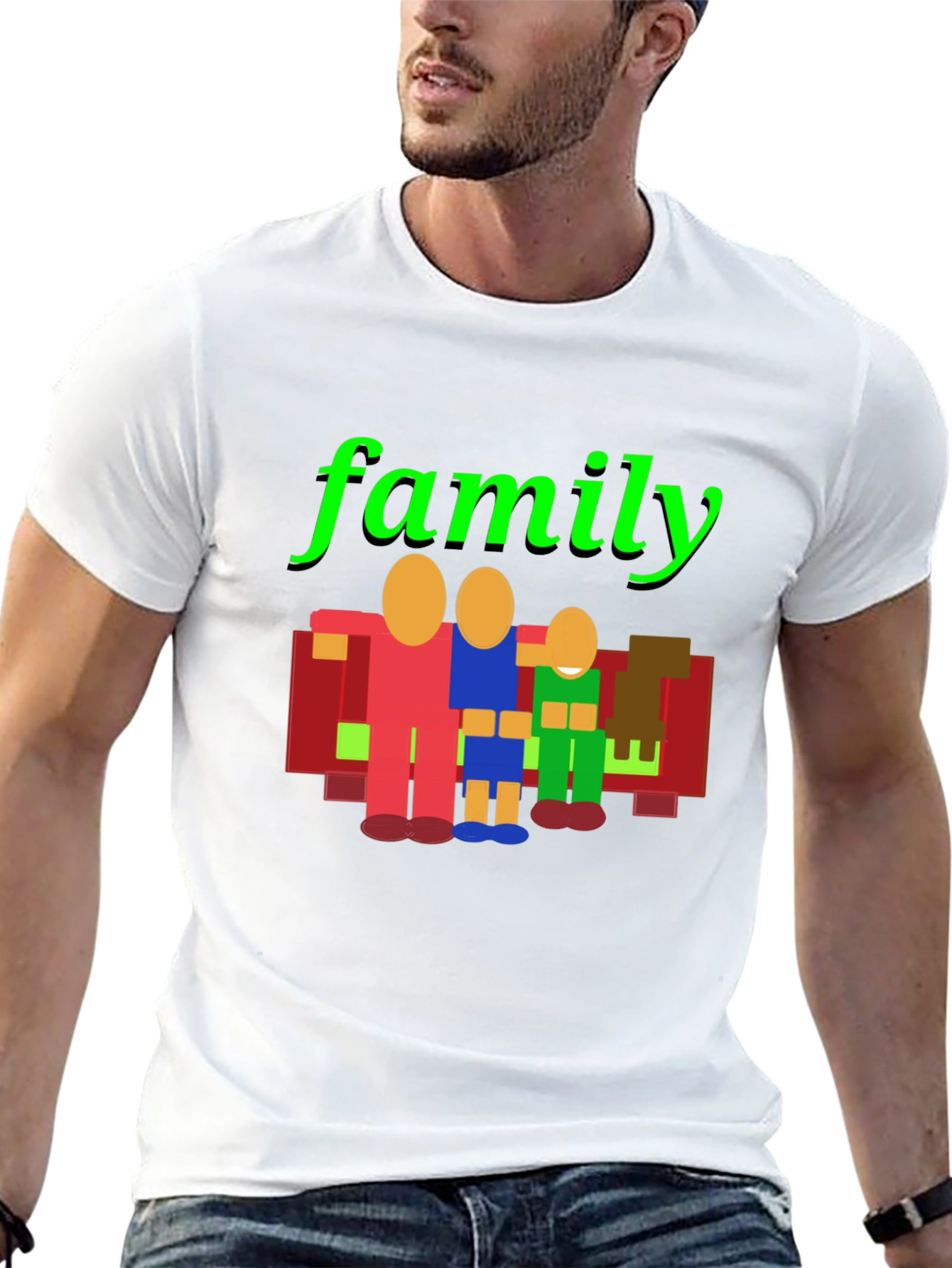 Camiseta Negra Familiar Gráfica