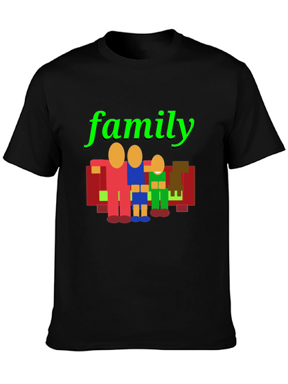 Camiseta Negra Familiar Gráfica