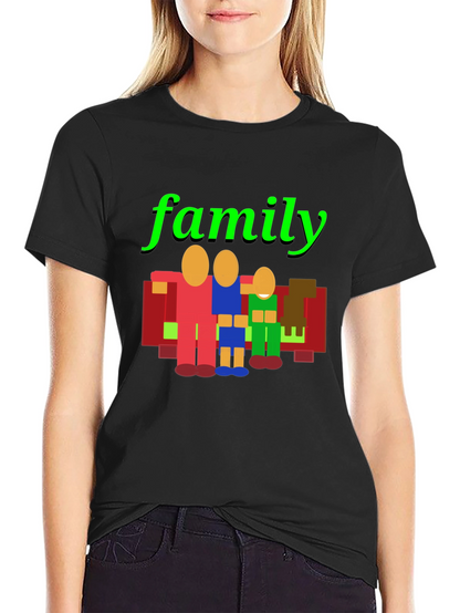 Camiseta Negra Familiar Gráfica