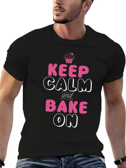 Camiseta Negra Keep Calm and Bake On