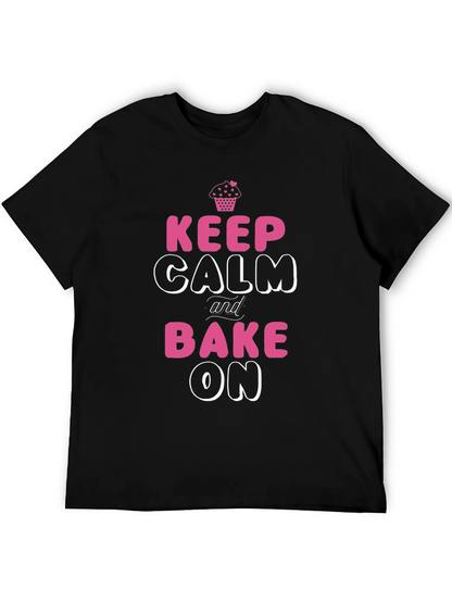 Camiseta Negra Keep Calm and Bake On