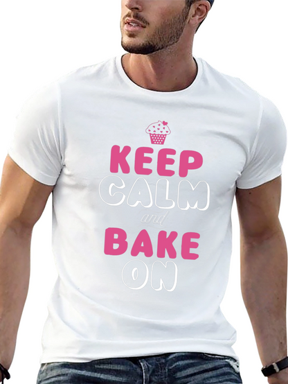 Camiseta Negra Keep Calm and Bake On