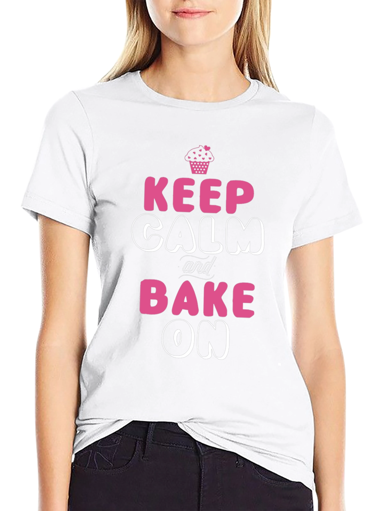 Camiseta Negra Keep Calm and Bake On