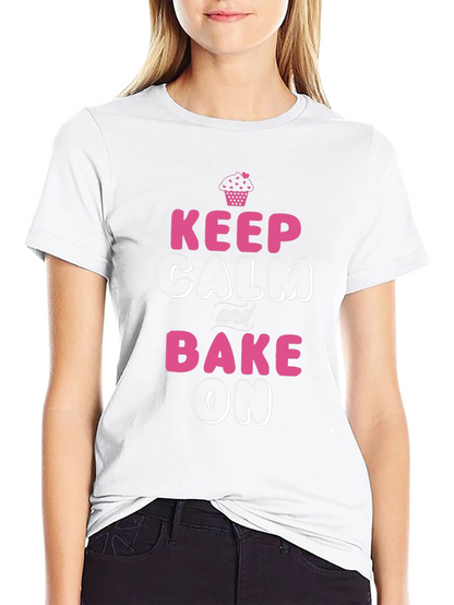 Camiseta Negra Keep Calm and Bake On