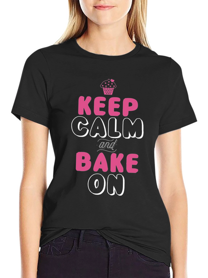 Camiseta Negra Keep Calm and Bake On