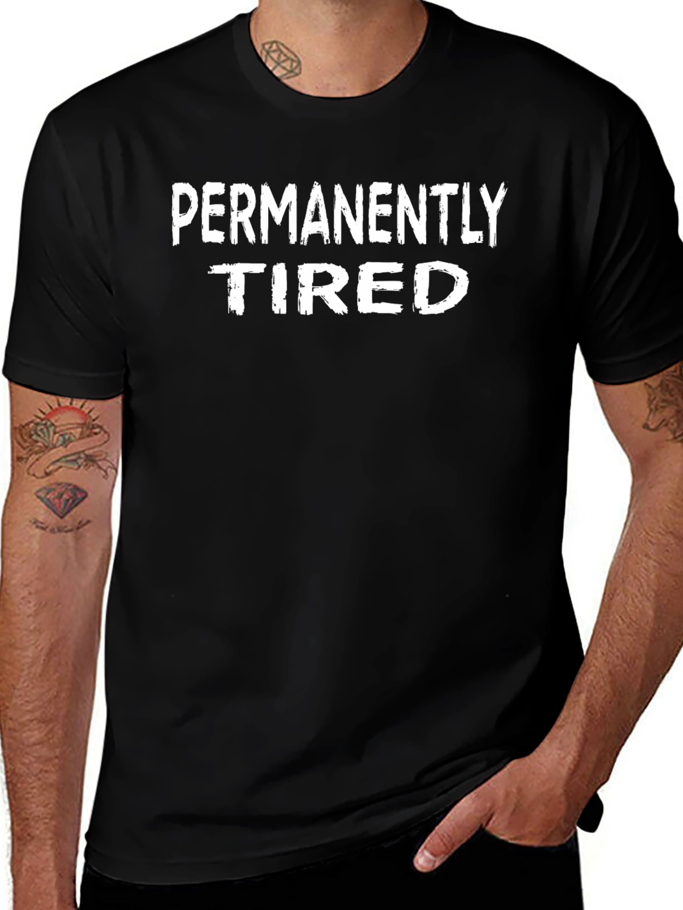Camiseta Negra: Permanentemente Cansado
