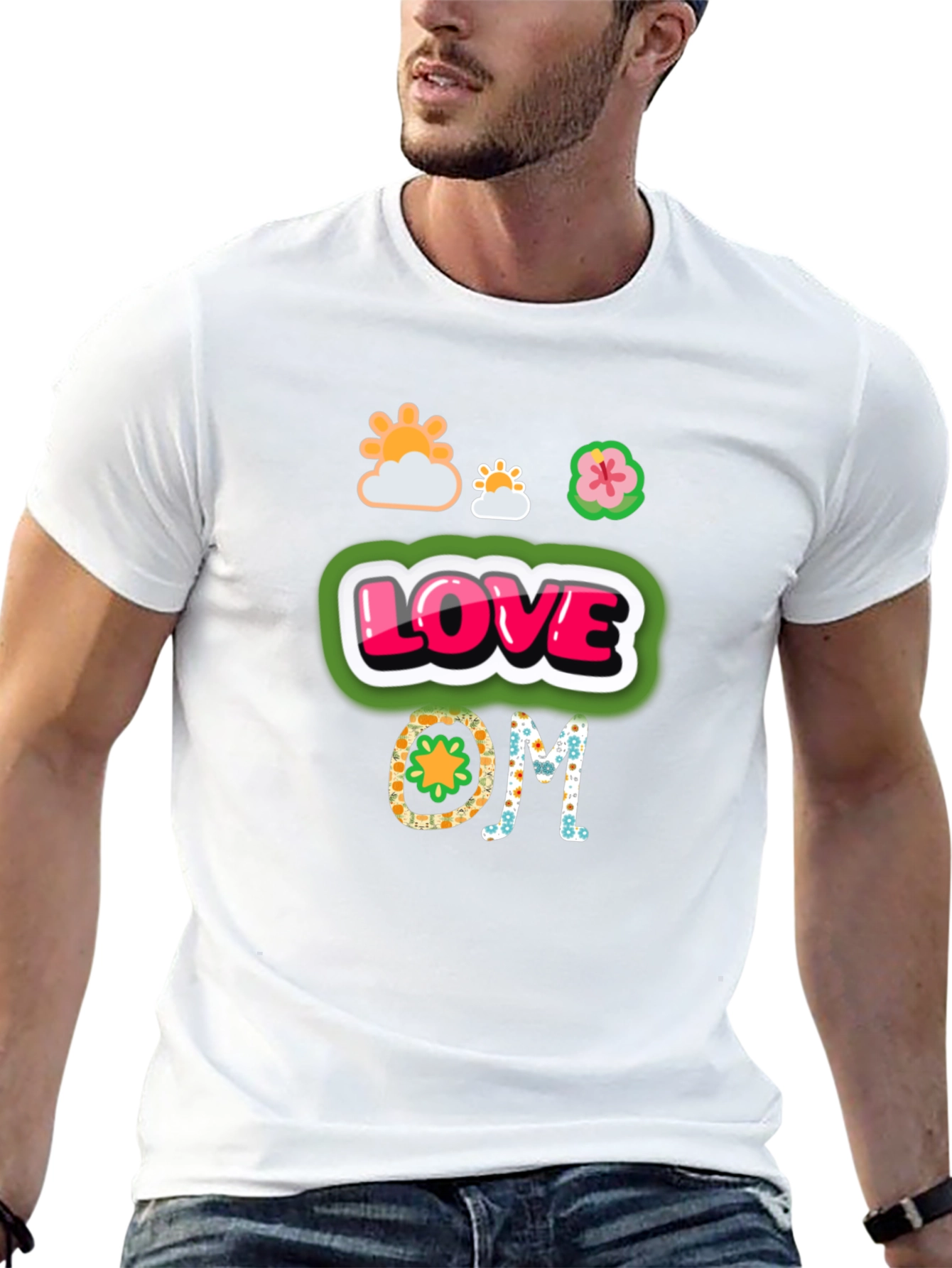 Camiseta Negra con Diseño de Amor y Om