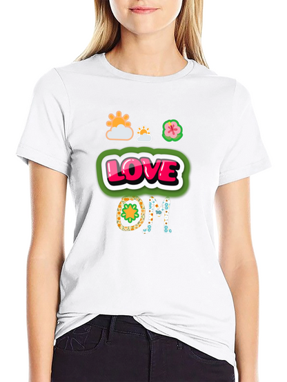 Camiseta Negra con Diseño de Amor y Om