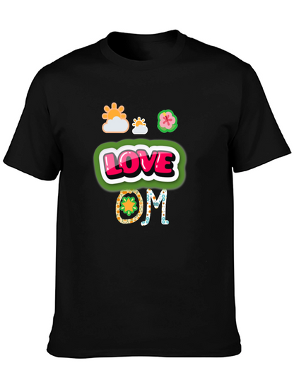 Camiseta Negra con Diseño de Amor y Om