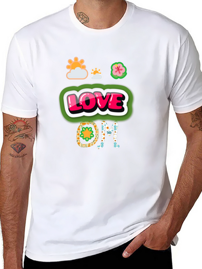 Camiseta Negra con Diseño de Amor y Om