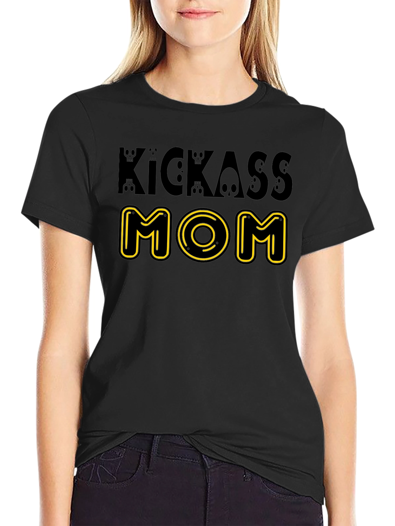 Camiseta Negra Kickass Mom Diseño Original