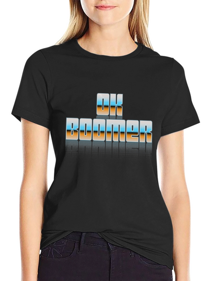 Camiseta Negra OK Boomer Retro Divertida