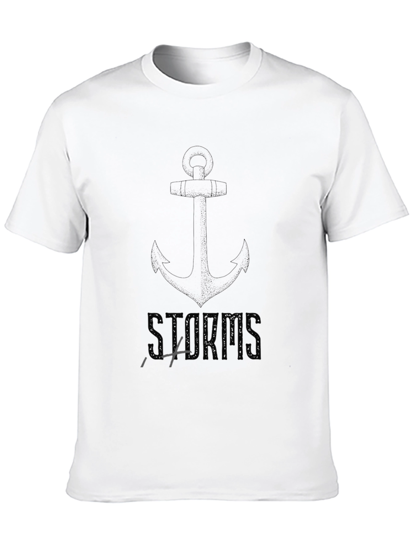 Camiseta Negra Ancla & Tormentas Casual