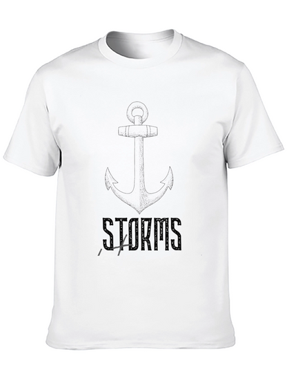 Camiseta Negra Ancla & Tormentas Casual