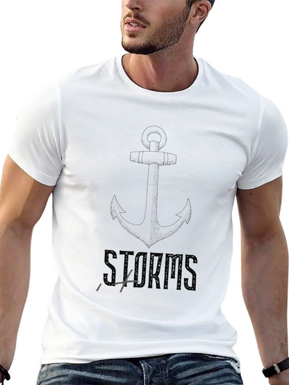 Camiseta Negra Ancla & Tormentas Casual