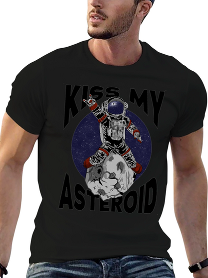 Camiseta Negra con Estampado Astronauta Rockero