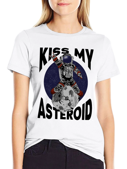 Camiseta Negra con Estampado Astronauta Rockero