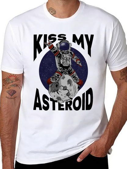 Camiseta Negra con Estampado Astronauta Rockero