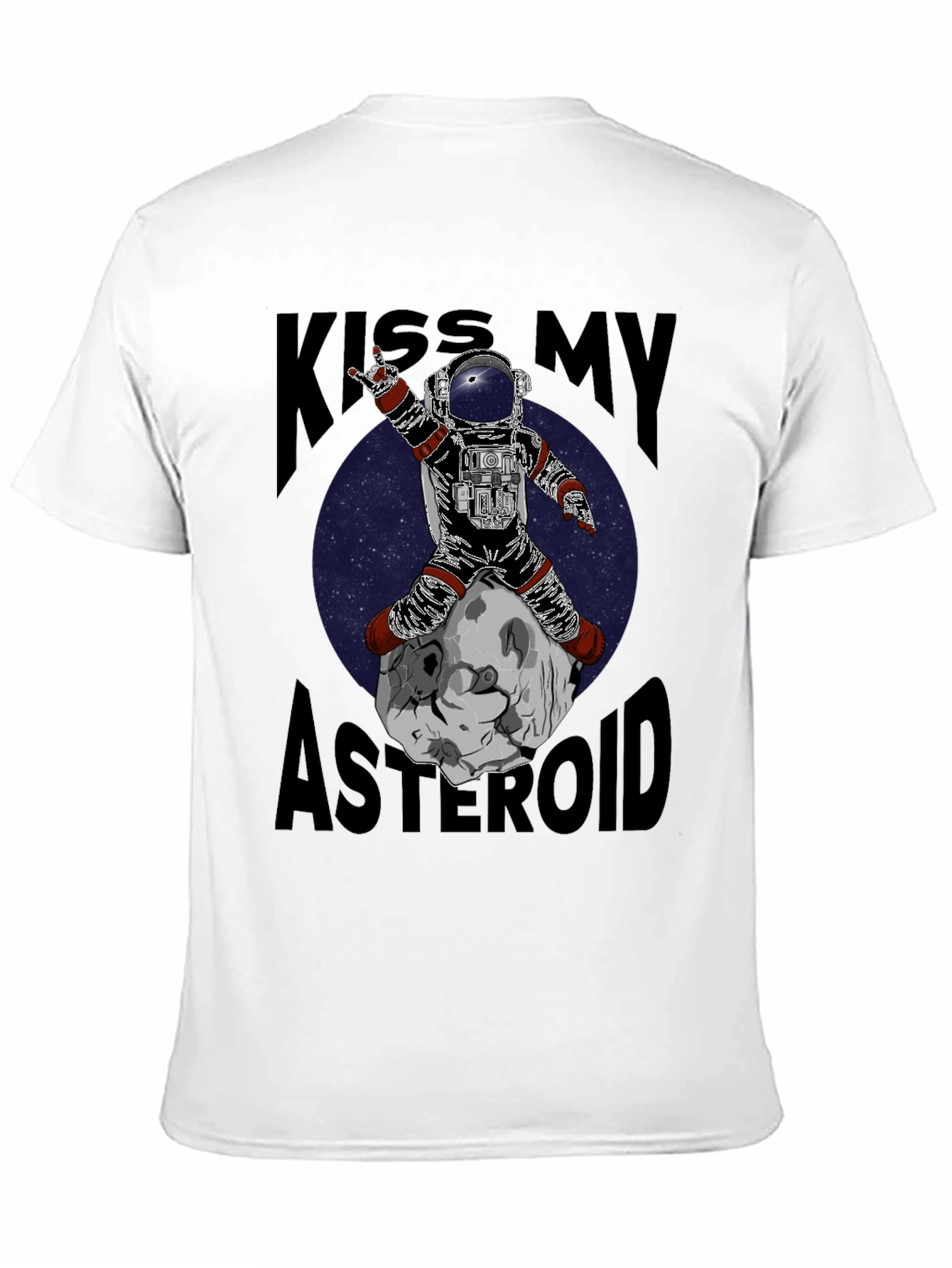 Camiseta Negra con Estampado Astronauta Rockero