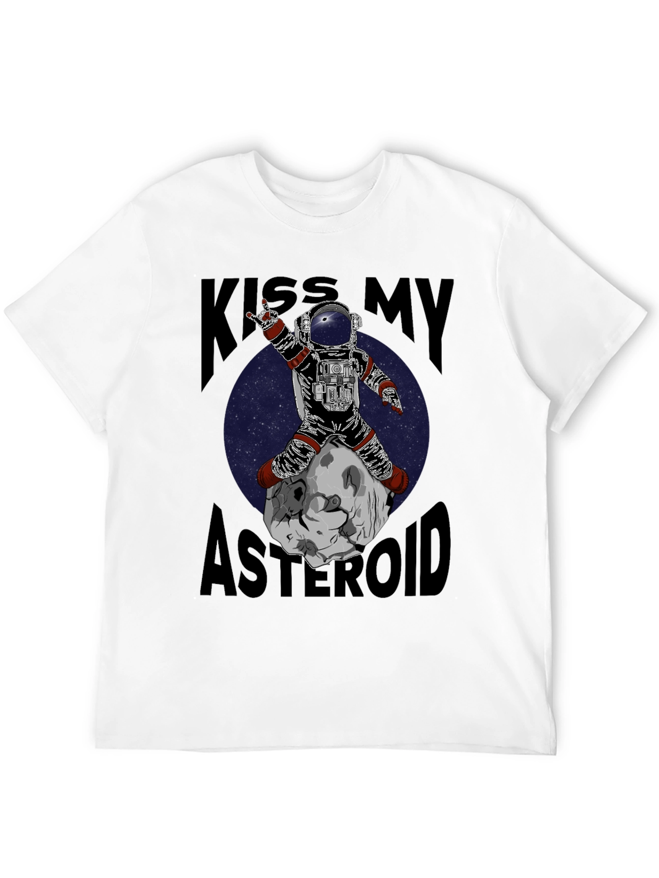 Camiseta Negra con Estampado Astronauta Rockero