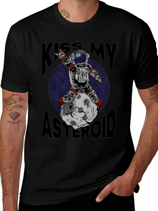 Camiseta Negra con Estampado Astronauta Rockero