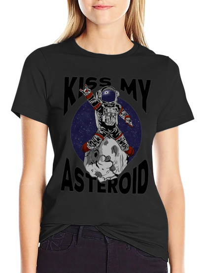 Camiseta Negra con Estampado Astronauta Rockero